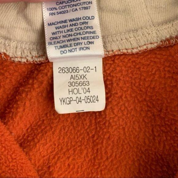 Old navy baby boy size 0-3 months infant zip up fleece jacket in orange - Picture 3 of 5